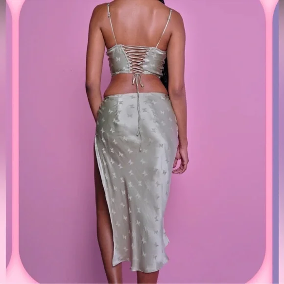 Voight by Valentina Ella Bustier + Skirt Set in Sage